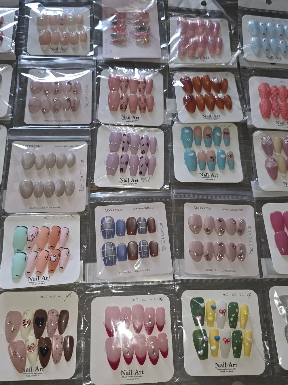 Assorted Press-On Nail Set Of 50 – Mixed Pastel & Bright Designs